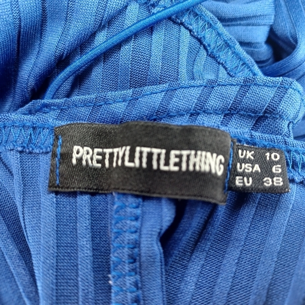 PrettyLittleThing Royal Blue Maxi Bodycon V-Neck Dress - Picture 11 of 11